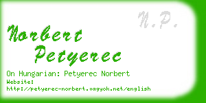 norbert petyerec business card